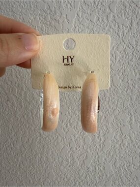 HY women’s Jewelry Peach Hoop Earrings